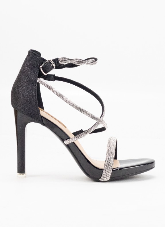 Sandale à Talon Haut pour Femme en Couleur Noire