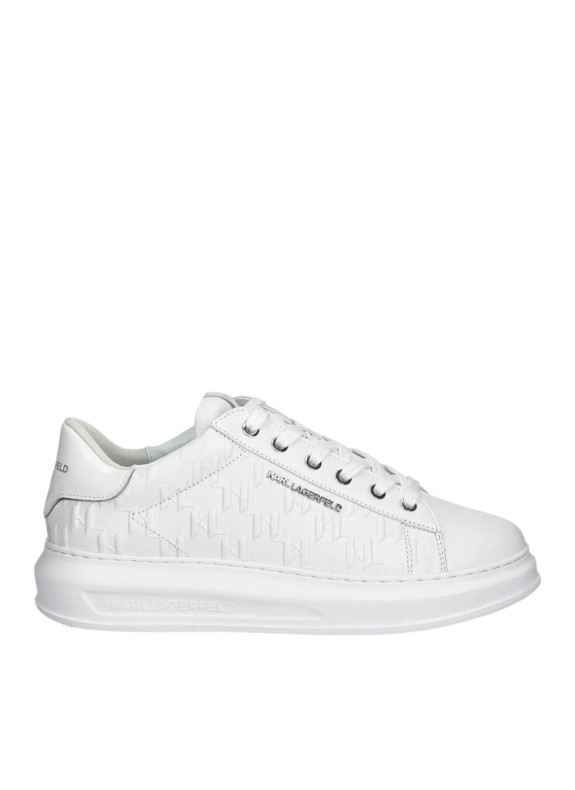 Baskets Karl Lagerfeld Kapri Mens Monogram Emboss Lo blanc