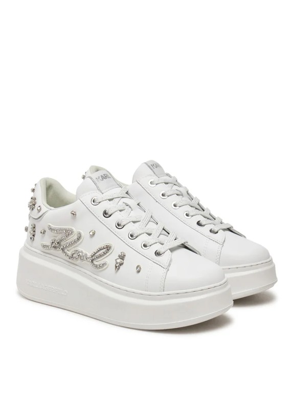 Karl Lagerfeld AnaKapri Florastone Karl Patch scarpe bianche