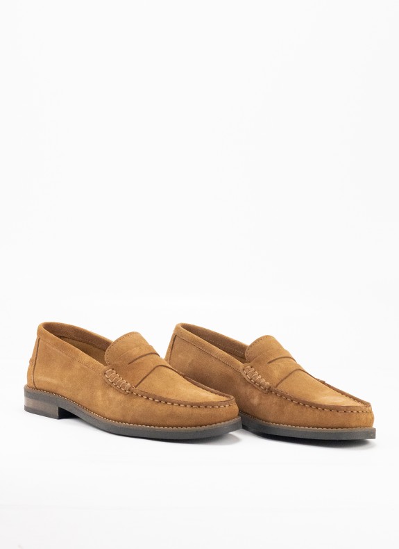 Mocasín de Piel para Hombre en Color Cuero