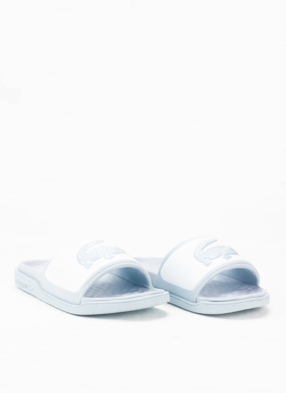Chanclas Lacoste Serve Slide Dual celeste