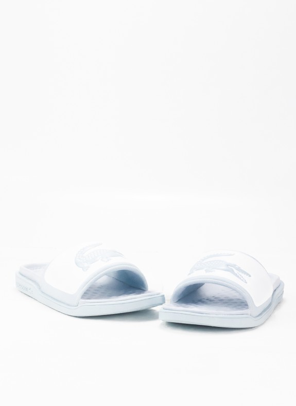 Chanclas Lacoste Serve Slide Dual celeste