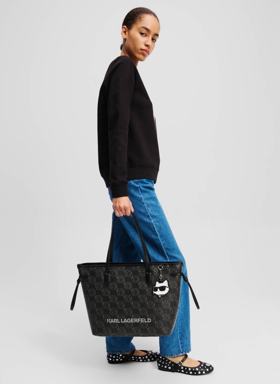 Bolso Karl Lagerfeld Ikon Mono cc Lg Tote schwarz