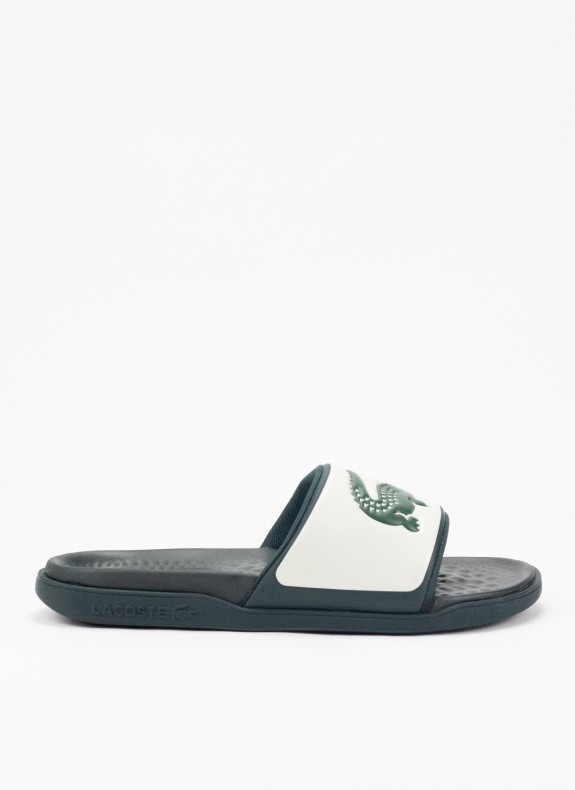 Claquettes Lacoste Serve Slide 1.0 blanches