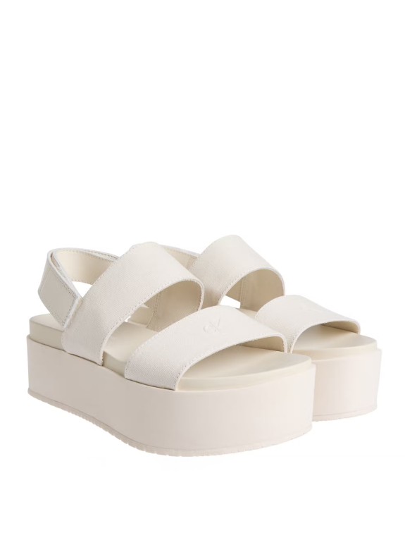 Sandalia Calvin Klein Flatform Sandal Sling In beige