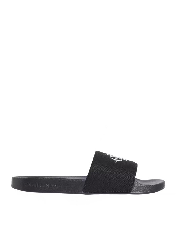 Claquettes Calvin Klein Slide Monogram CV noir