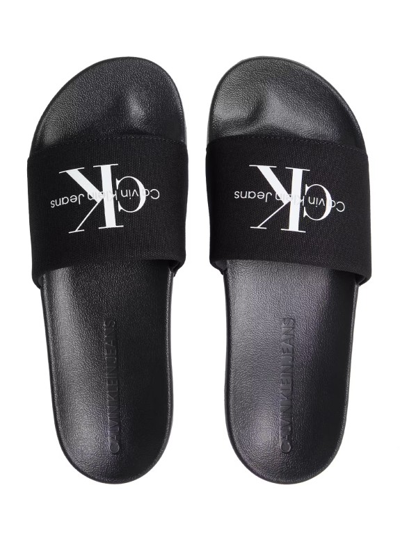 Chanclas Calvin Klein Slide Monogram CV preto