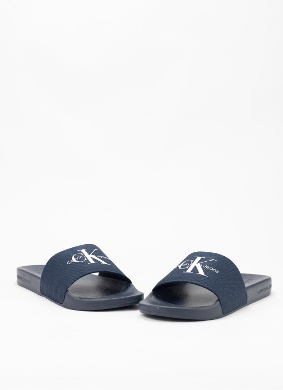 Chanclas Calvin Klein Slide Monogram CV marino