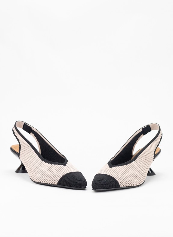 Escarpins slingback Miss Elastic Reine nude