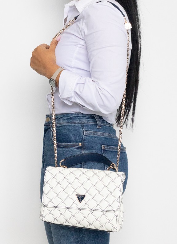 Sac à main Guess Cruise Vibe Cnvrtblle Xbdy Flap blanc