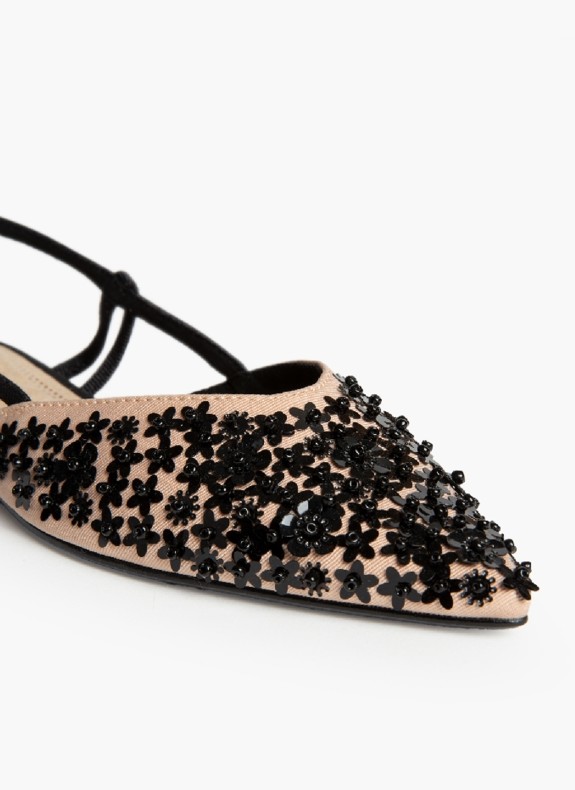 Escarpin à talon ouvert pour femme de couleur nude