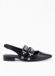 Zapato Destalonado com Tachuelas para Mulher em Cor Preto