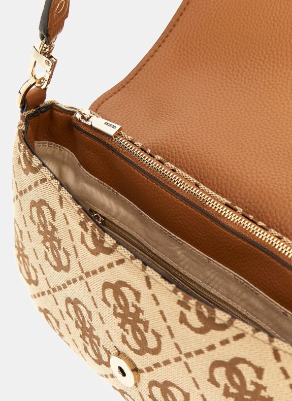 Sac à main Guess Circle Flap Shoulder Bag taupe