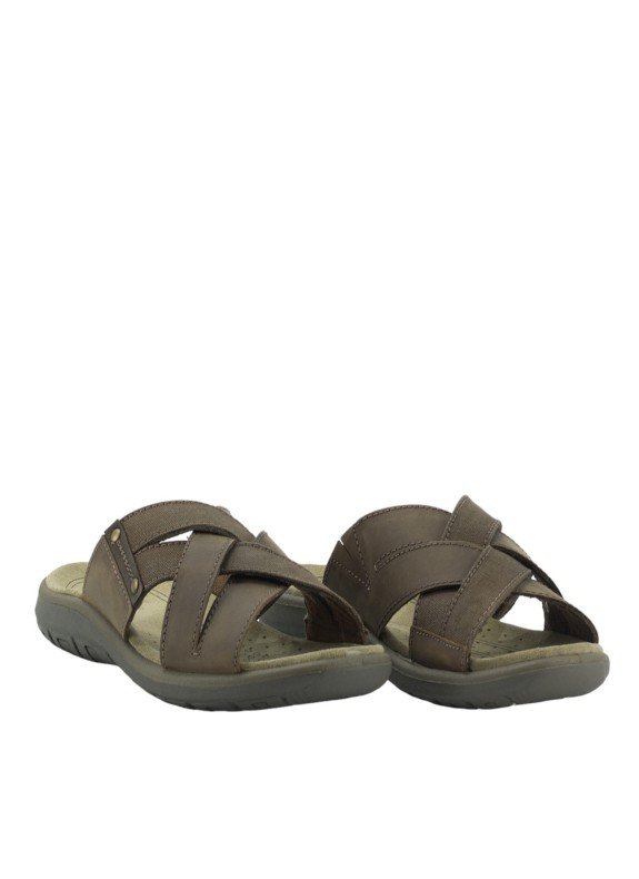 Sandália de Piel para Homem em Cor Cuero