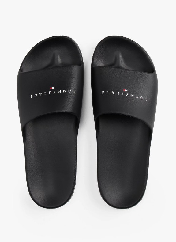 Chanclas Tommy Hilfiger Tjw Printed Pu Pool Slide negro