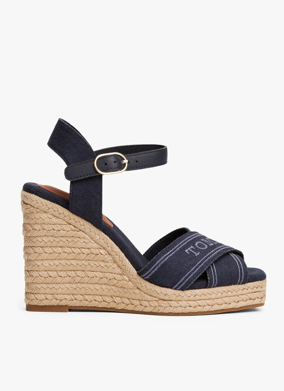 Sandalia Tommy Hilfiger Espad High Wedge marinho