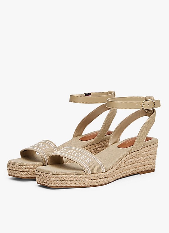 Sandale Tommy Hilfiger Espad Mid Wedge beige