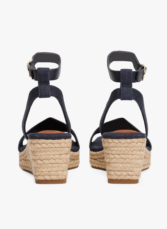 Sandale Tommy Hilfiger Espad Mid Wedge marine