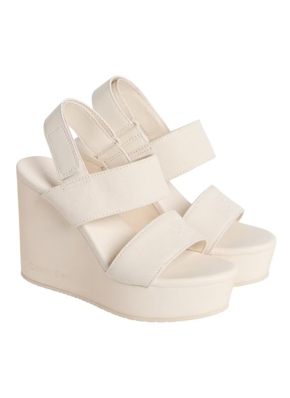 Sandalia Calvin Klein Wedge Sandal Webbing In beige