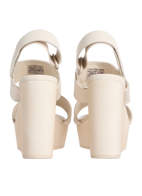Sandalia Calvin Klein Wedge Sandal Webbing In beige