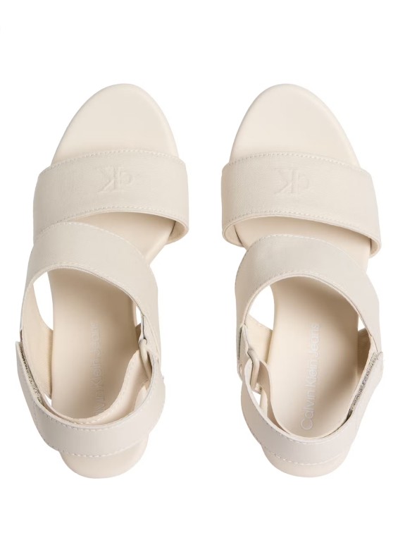 Sandale compensée Calvin Klein en toile beige