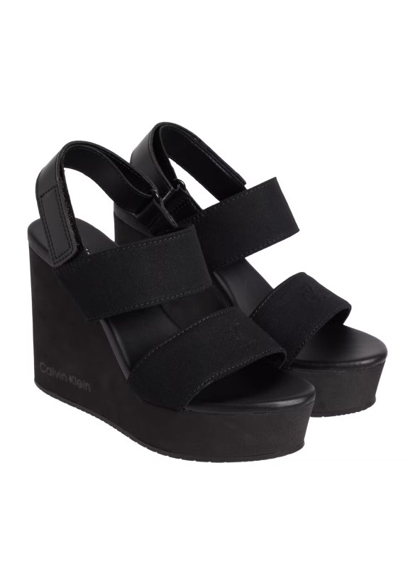 Sandalia Calvin Klein Wedge Sandal Webbing In negro