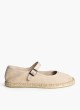 Ballerines en Tissu Couleur Beige pour Femme