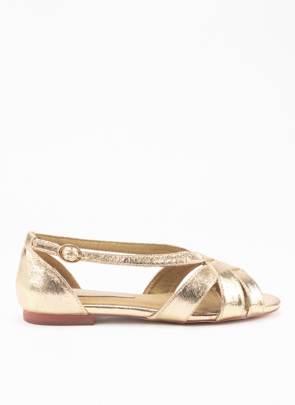 Golden Sandal für Damen mit Schnalle