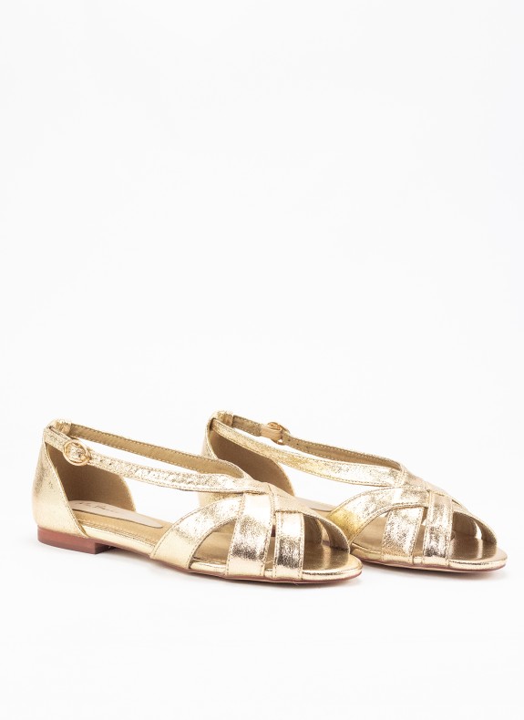 Golden Sandal für Damen mit Schnalle