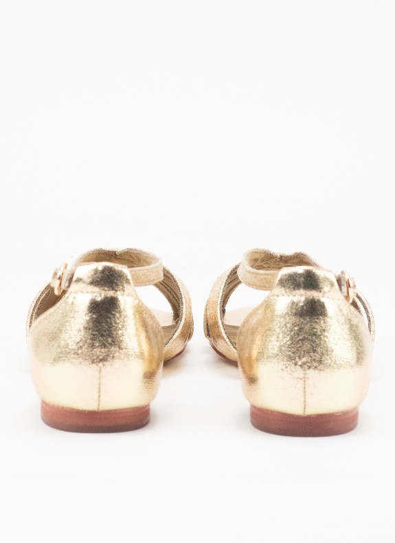 Golden Sandal für Damen mit Schnalle