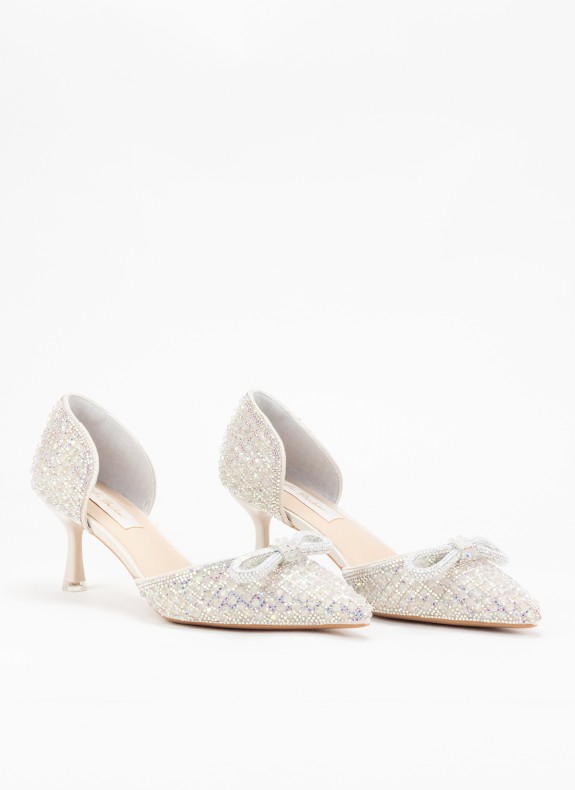 Zapatos de Salón con Tacón para Mujer en Color Blanco