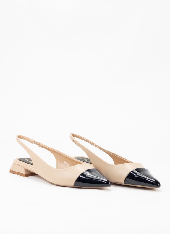 Escarpin à talon ouvert pour femme en couleur beige