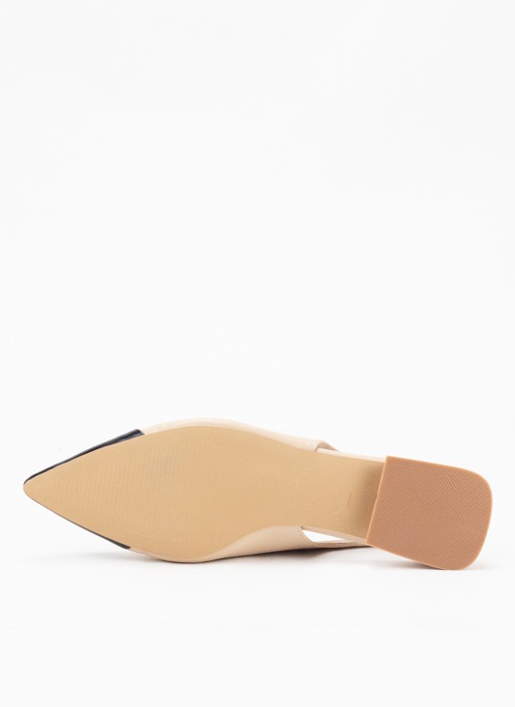 Escarpin à talon ouvert pour femme en couleur beige