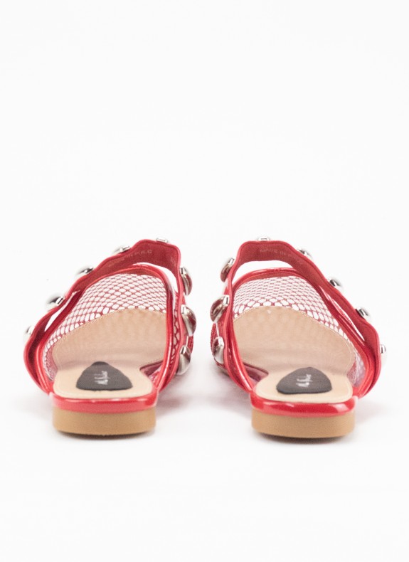 Zueco com Tachuelas para Mulher em Cor Vermelho