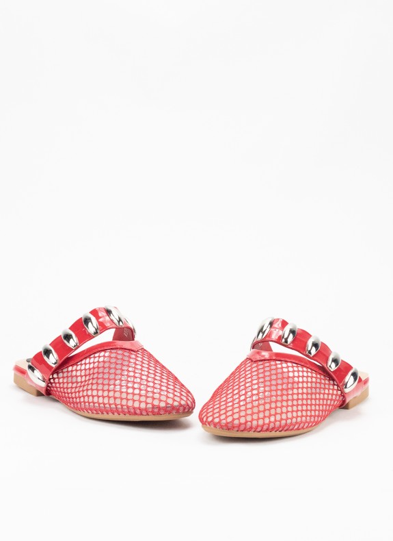 Zueco con Tachuelas para Mujer en Color Rojo