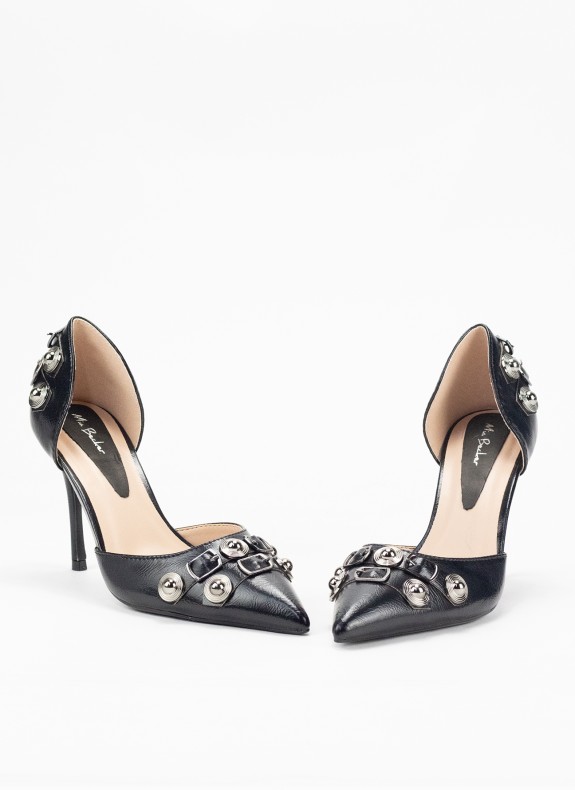 Zapato de Salão com Tachuelas para Mulher Cor Preto