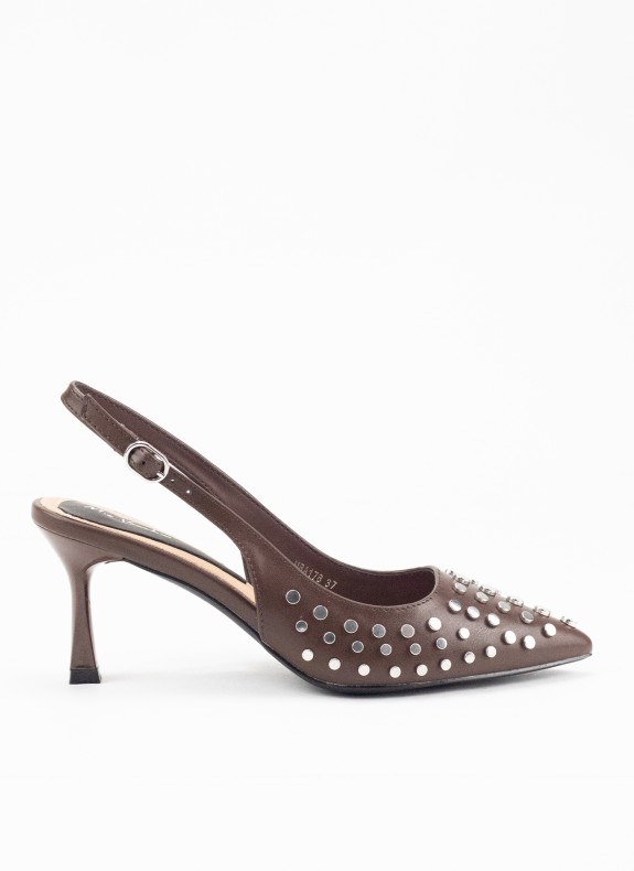 Braun-Farbe Damen Zimmer Schuh mit Bacon und Tachuelas