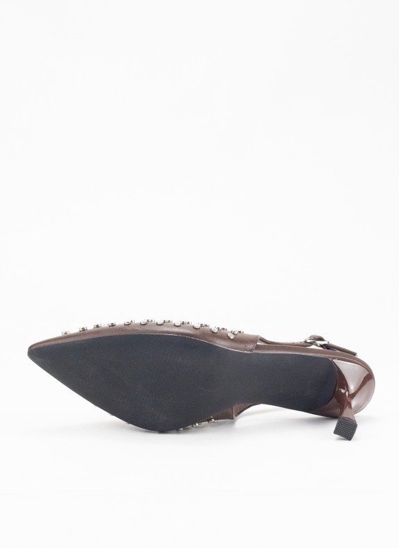 Braun-Farbe Damen Zimmer Schuh mit Bacon und Tachuelas