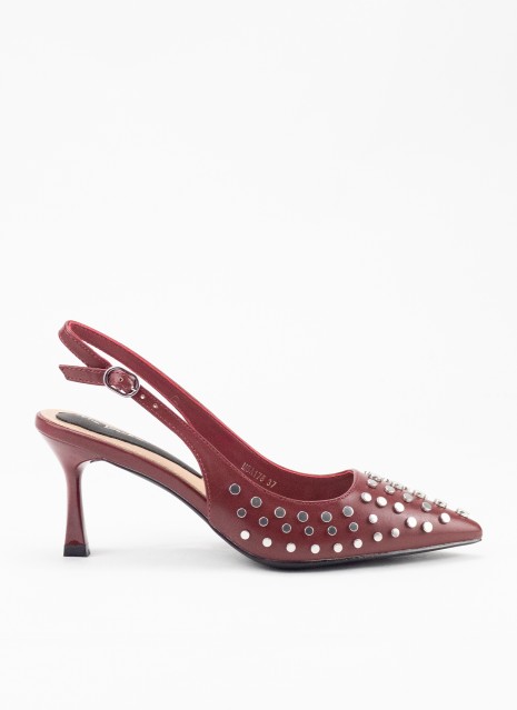 Salon Schuhe mit Tachuelas und Tachon für Damen in Bordeaux