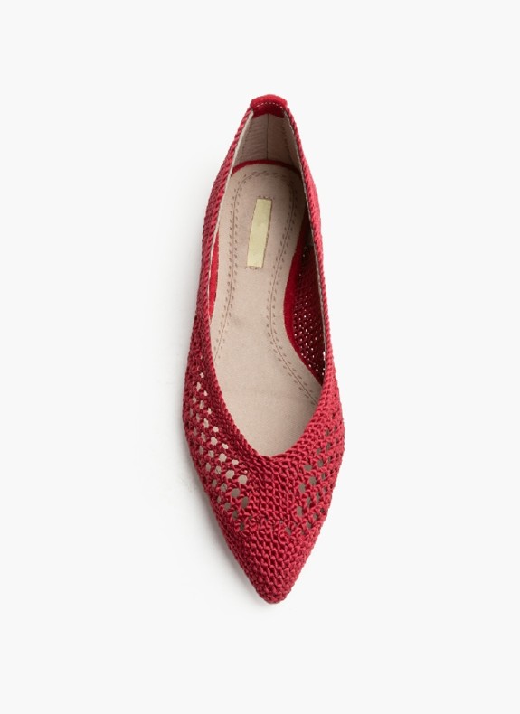 Ballerines en Tissu pour Femme en Couleur Rouge