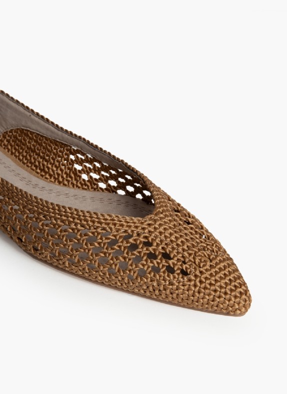 Ballerines en Tissu pour Femme en Couleur Camel