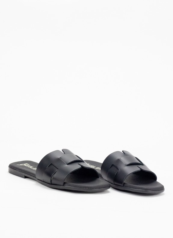 Sandalia Skin Plana per le donne in colore nero