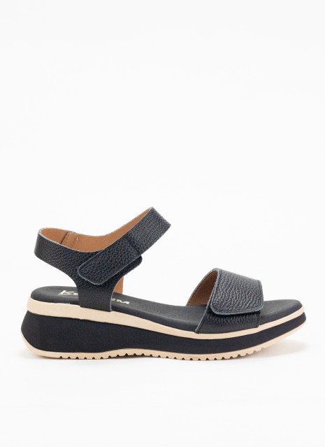 Sandale Sportive en Cuir pour Femme en Couleur Noire