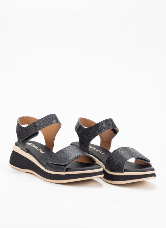 Sandalia Deportiva de Piel para Mujer en Color Negro