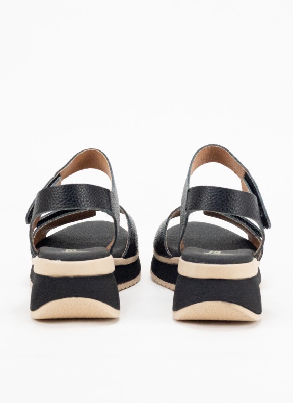 Sandalia Deportiva de Piel para Mujer en Color Negro