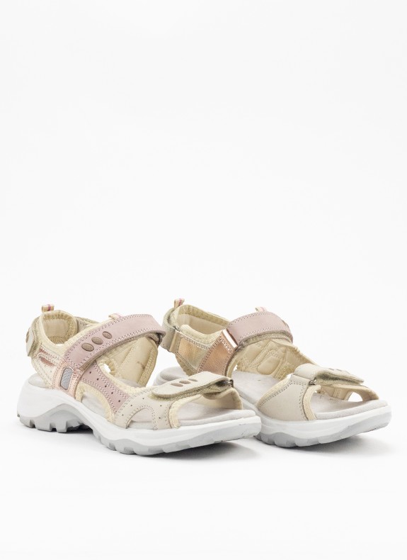 Pelle sportiva Sandalia per le donne in colore oro