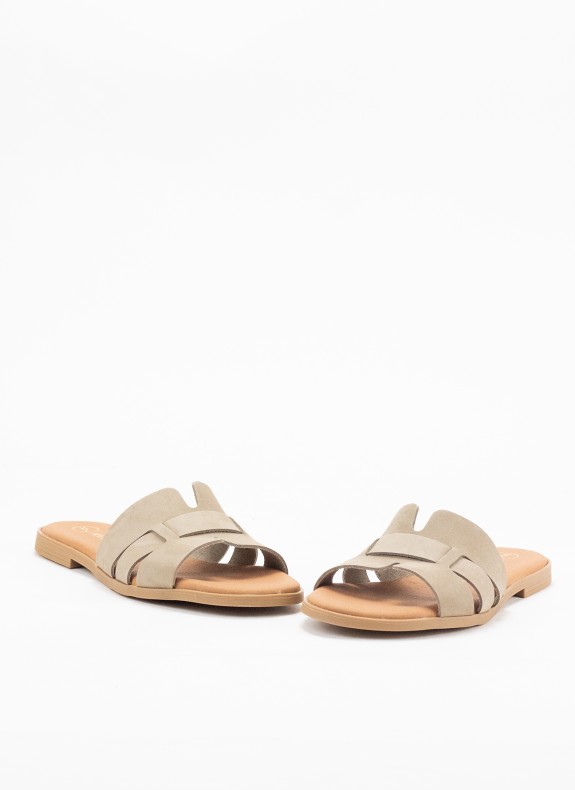 Sandalia Skin Plana für Taupe Farbe Frauen