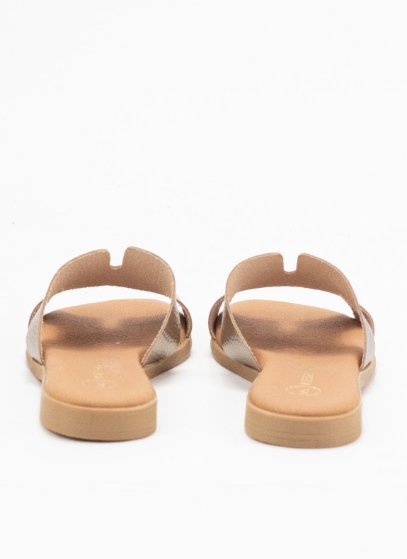 Sandalia Skin Plana für Damen Farbe Gold