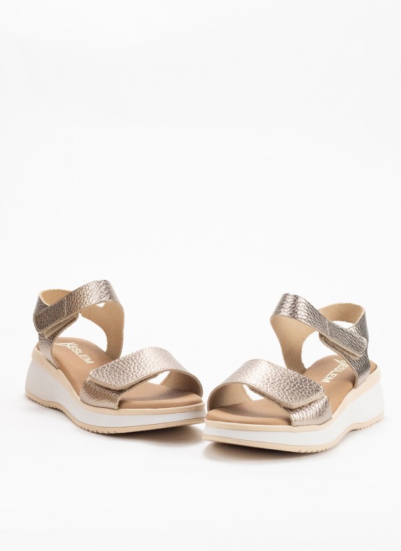 Sandalia Deportiva de Piel para Mujer en Color Oro