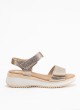 Sandale de Sport en Cuir pour Femme en Couleur Or